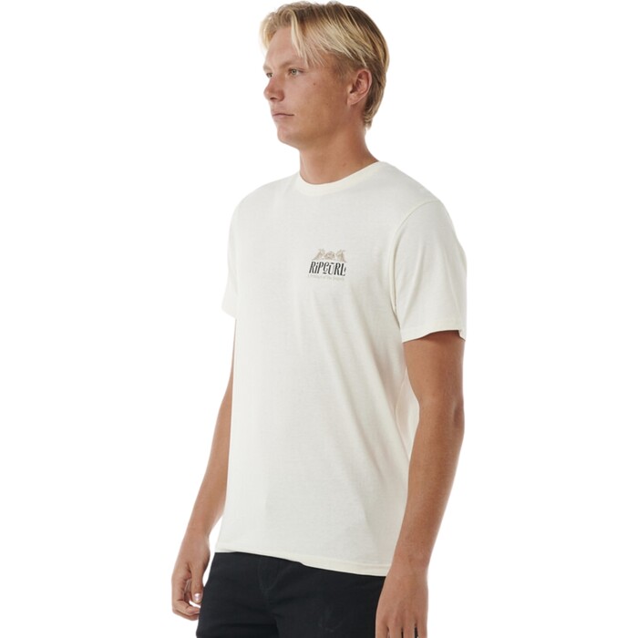 Rip Curl Hombres 2024 Down The Line Tee 0LCMTE - Bone